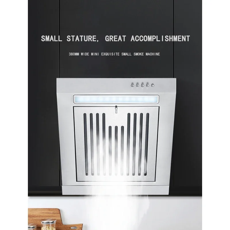 230W Mini Side Suction Range Hood Stainless Steel Panel Hanging Household Ventilator 400mm Kitchen Exhaust Cooker Hoods 220V