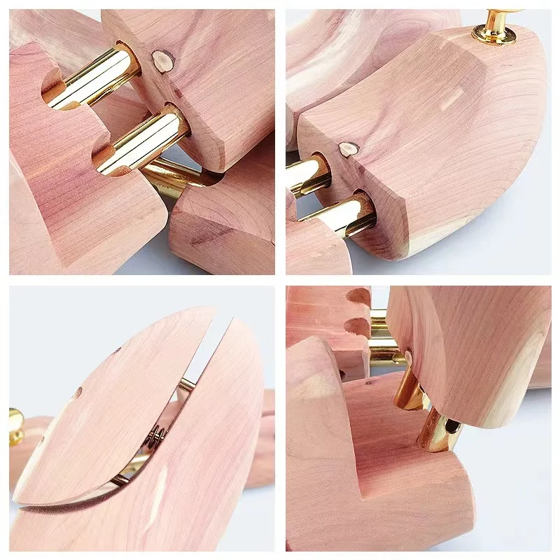 FamtiYaa 2Pcs Twin Tube Red Cedar High - grade Pine Wood Adjustable Shoe Shaper Men's Shoe Tree New