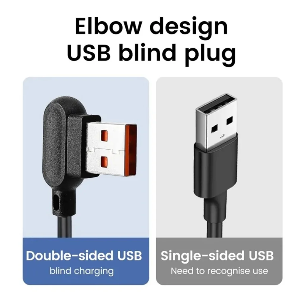 6A USB Type C Cable Elbow Spring Pull Telescopic Fast charging Data Cord For Universal USB Charger Wire Quick Charge USB C Cable