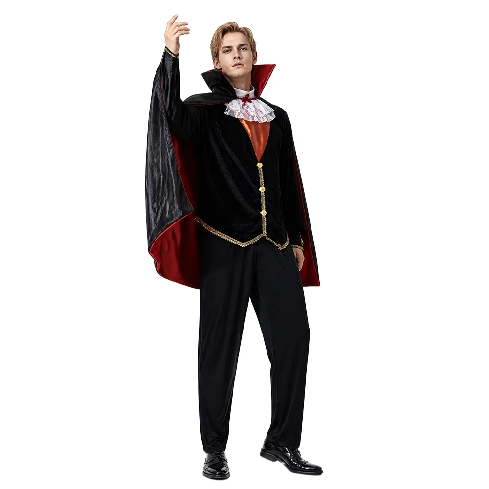Adult Vampire Costume Men's Medieval Gothic Costume Set Suitable for Halloween Parties Movie Theme Cosplay Costume