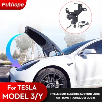 Futhope 프론트 스페어 박스, 테슬라 모델 3 Y 2021-2024 용 전기 잠금 장치, 자동 흡착, 쉬운 설치