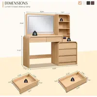 50 Natural Lighted Makeup Vanity Desk with Mirror and Charging Station for Women & Girls Bedroom 2