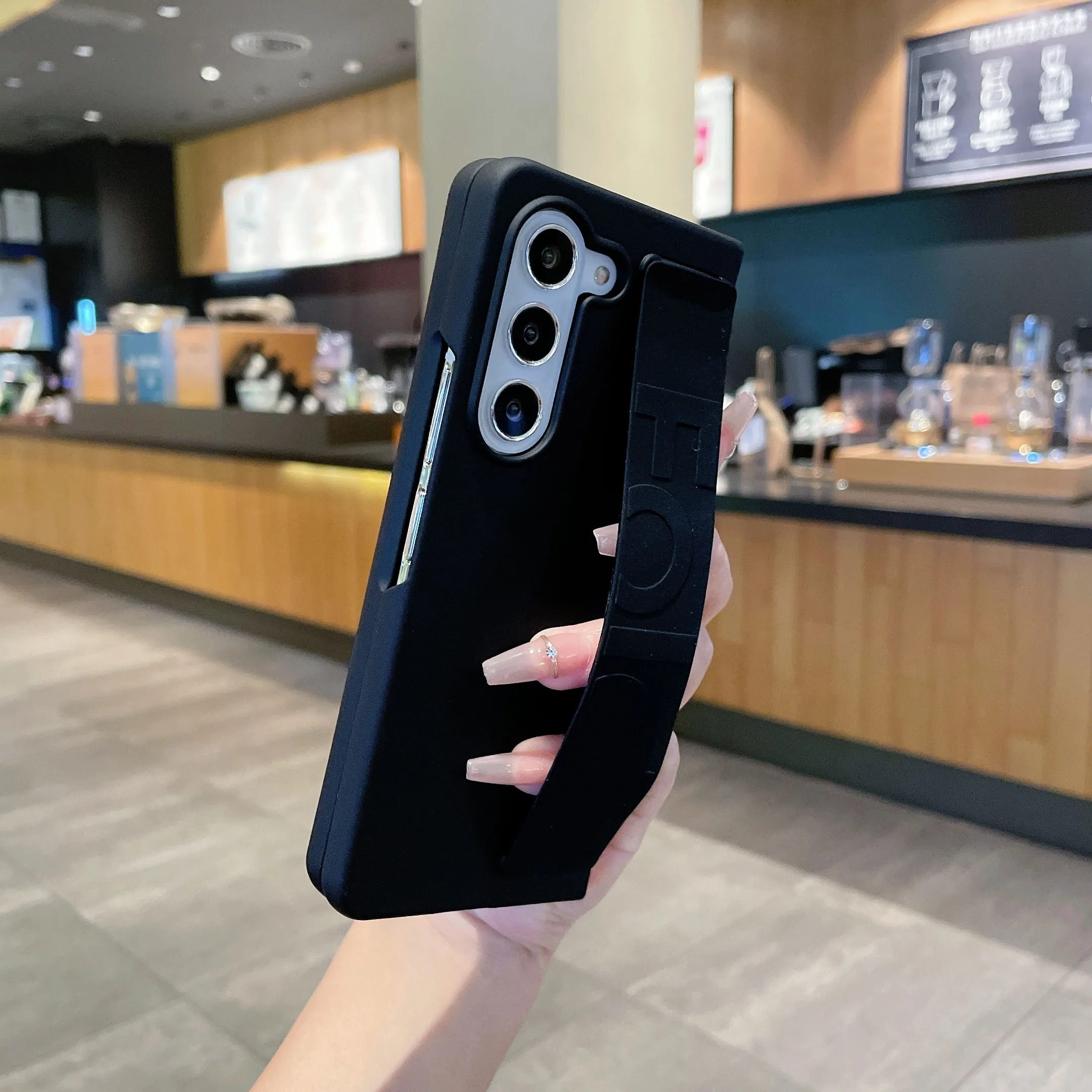 Luxury Ultra-Thin Matte Hard Cover with Soft Silicone Wrist Strap