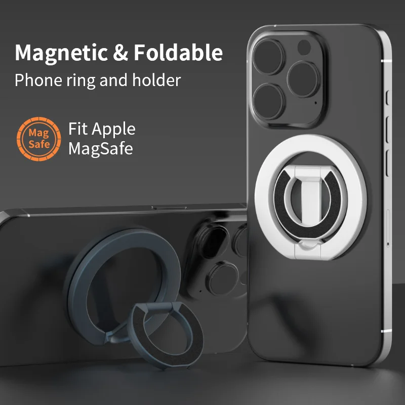 Compact Folding Magnetic Phone Stand and Grip Holder