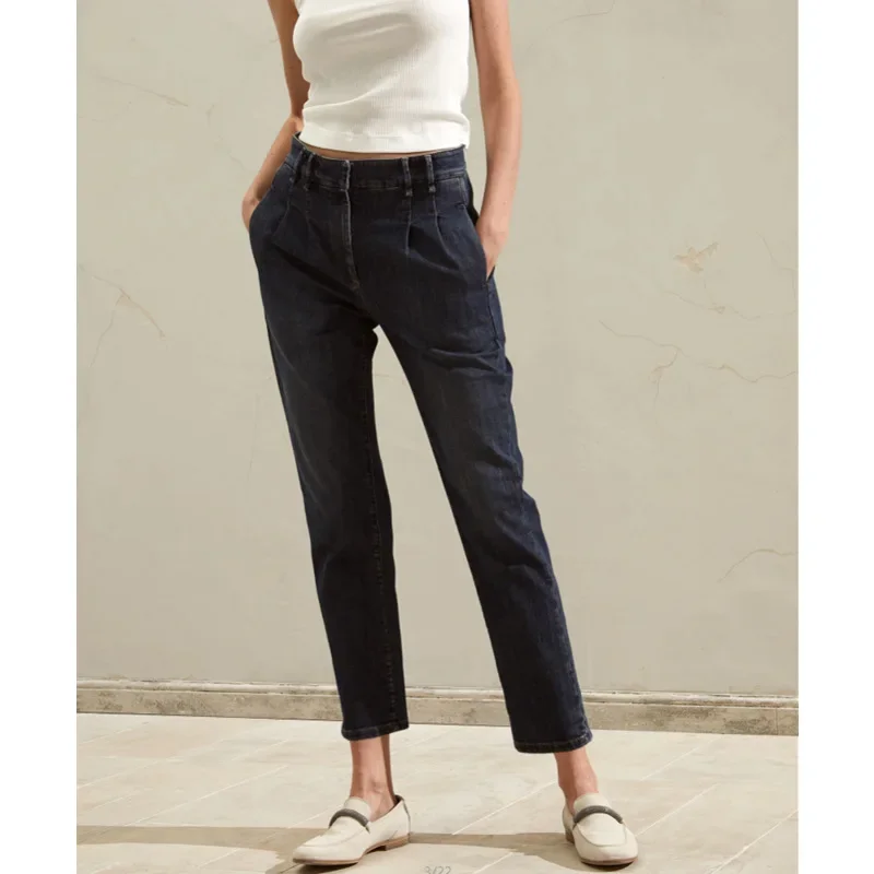

Women Mid-rise Straight-leg Cropped Jeans Pants
