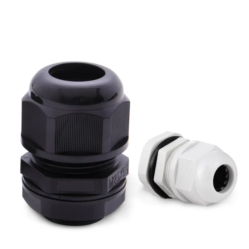 Waterproof Cable Gland Cable entry IP68 PG7 3-6.5mm PG9 PG11 PG13.5 PG16 PG19/21 White Black Nylon Plastic Connector 10pcs