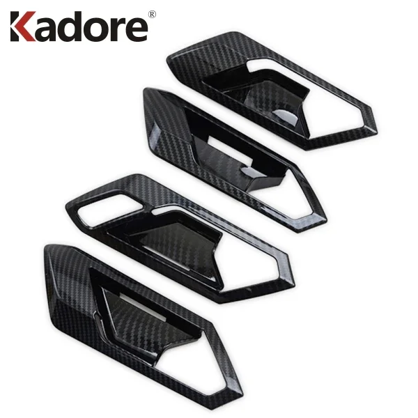 ESPYN Rivestimento Maniglia Porta In ABS Per VW T-roc 2018-2023 - Copri Bracciolo Adesivo Effetto Carbonio, Decorazione Interni Auto, Colore Nero