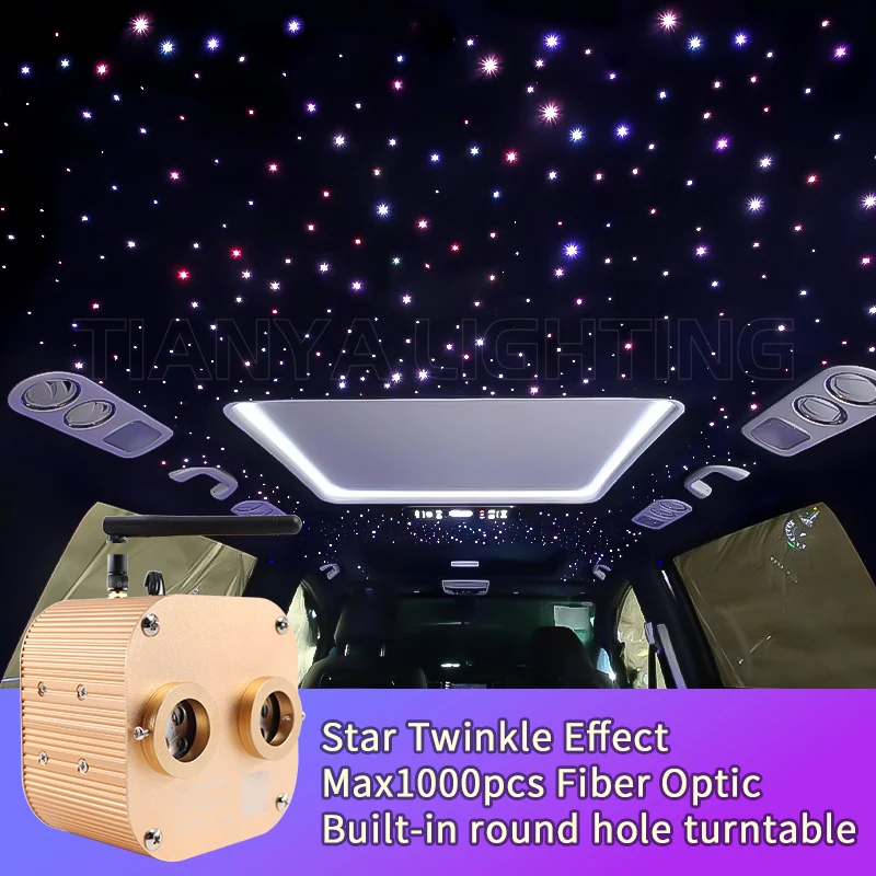 Plafonnier LED en fibre optique pour voiture, ciel étoilé scintillant RGBW,  lumière de toit d'étoile, lumière intérieure, lampe décorative de voiture,  escales, 16W - AliExpress