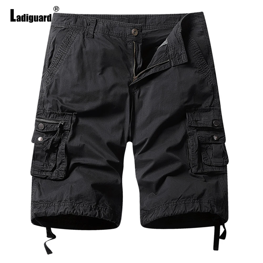 

Ladiguard 2023 American and European Fashion Calf-Length Pants Men Vintage Skinny Cargo Trouser Mens Casual Stand Pocket Hotpant