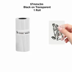 Compact Thermal Printer with Self-Adhesive Paper - Portable for Home, Office, Study, and Work (1PCS Black On Clear)