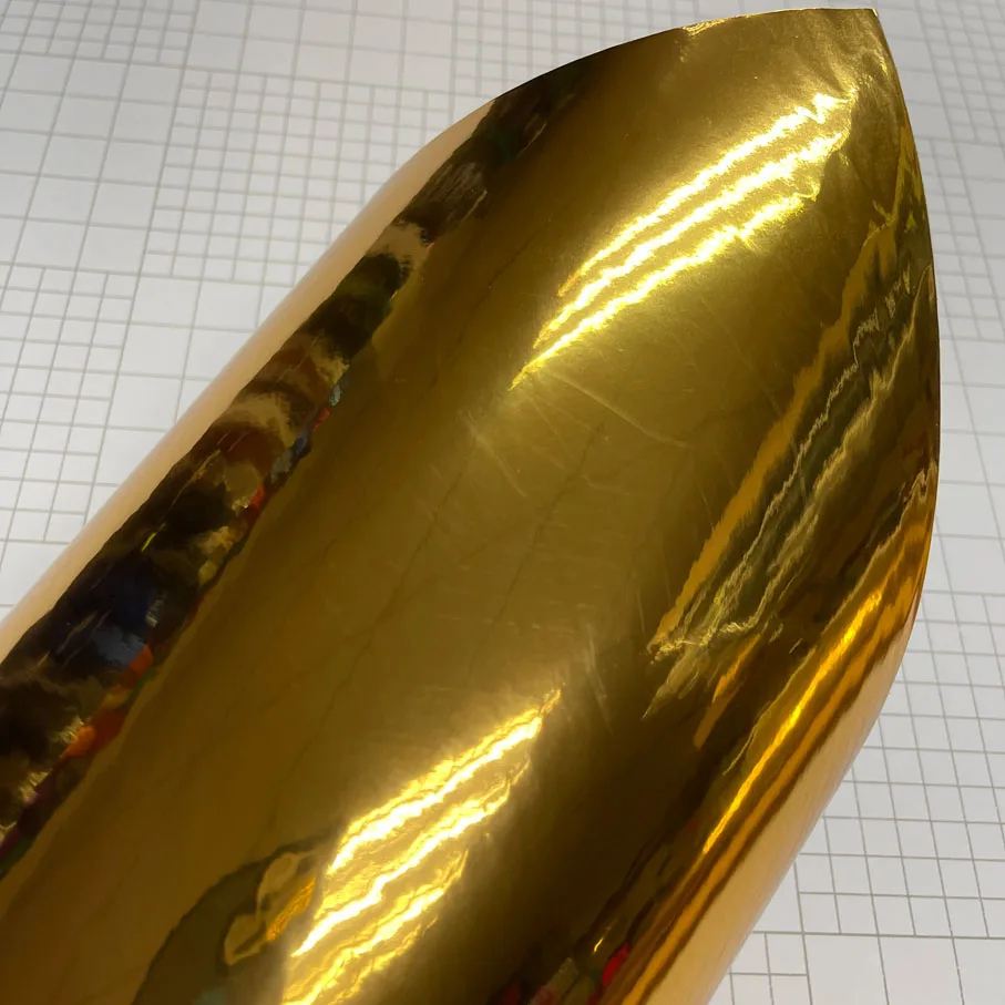 

Высококачественная хромированная зеркальная виниловая пленка, оберточная наклейка, растягивающаяся Светоотражающая блестящая зеркальная Золотая Автомобильная виниловая пленка