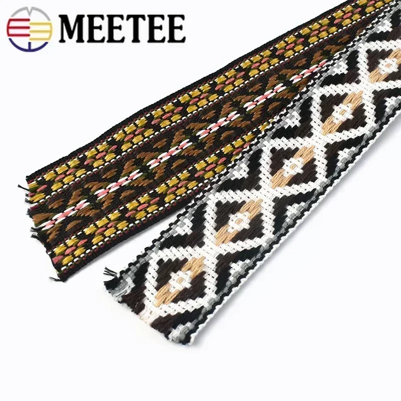 5Yards 30/38mm Polyester Cotton Jacquard Webbing DIY Sewing Ribbon Garment Bag Straps Bias Decorative Lace Tape