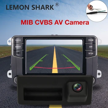 Auto HD CVBS Telecamera Retrovisore Verde Pista Statica con Interruttore del Tronco per VW Passat Golf Polo Jetta Tiguan MIB RCD360 RCD330 Radio