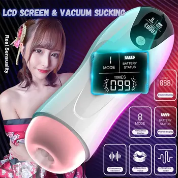 Blowjob masturbator For Men Sucking Real Vagina Vibrator Male Sound Masturbation Cup Pussy Pocket Sex Machine Toys For Adults 18 1