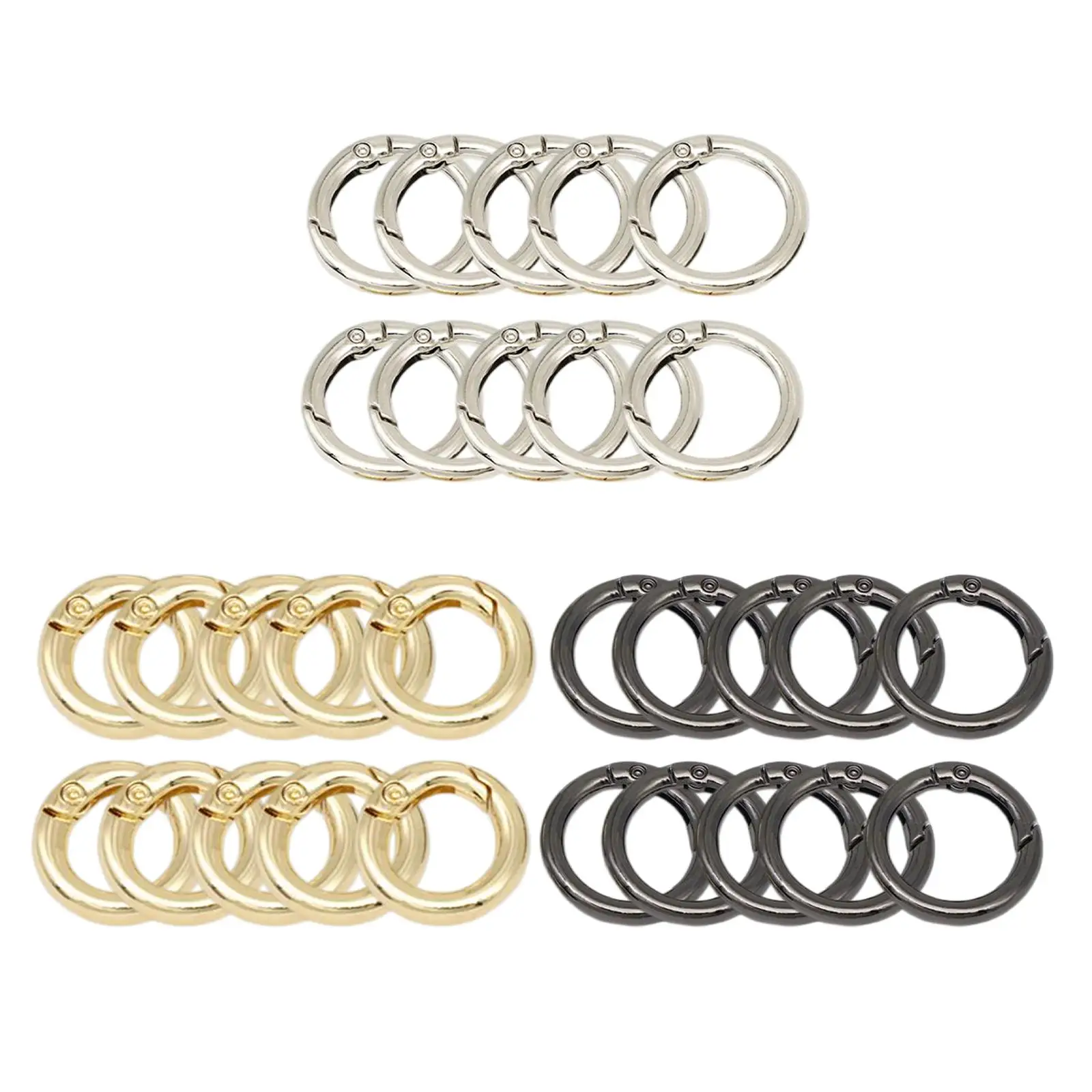 

10Pcs Metal Round Carabiner Snap Clips Buckles Clamp Organizing Accessory for Purses Strap