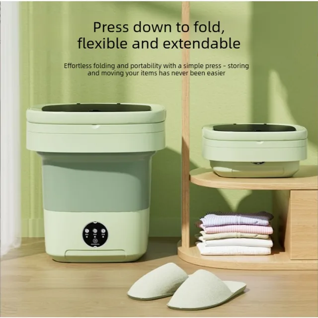 Mini-lave-linge pliable, lave-linge spécial pour chaussettes, lave-linge portable de petite taille pour sous-vêtements et pantalons de bébé 1