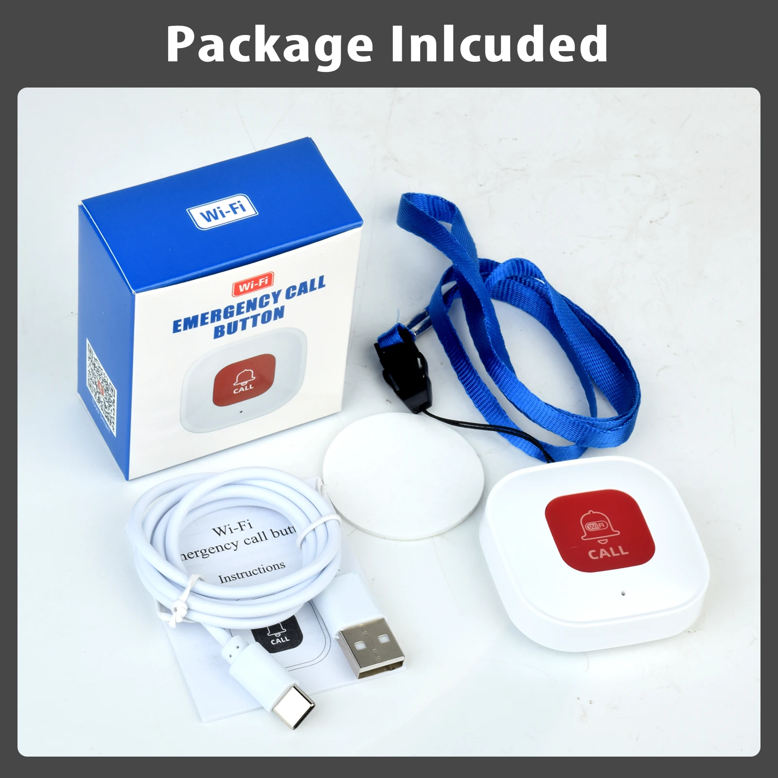 Eleopard Tuya WiFi Smart SOS Call Button Wireless Phone Alert Transmitter Emergency Call Button For Kids Elderly Patient