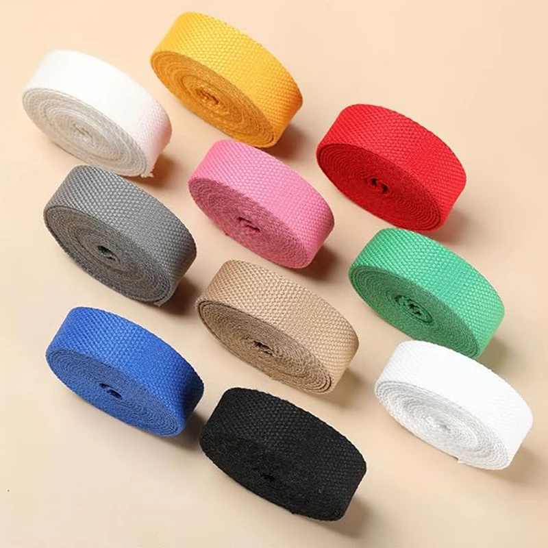 20미터 1.3mm 두께의 면 웨빙 20/25/32/38/50mm 직조 캔버스 리본 스트랩 (가방용, 미터 단위, 벨트, 바이스, 액세서리)