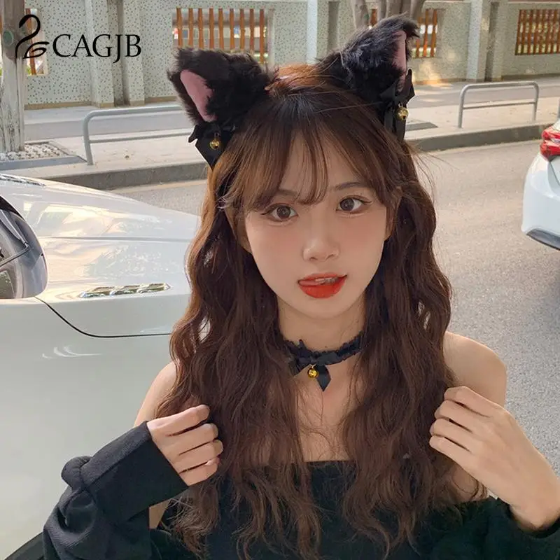 

1pcs Halloween Cat Ears Headwear Cosplay Cat Ear Beautiful Masquerade Bell Headwear Hair Accessories