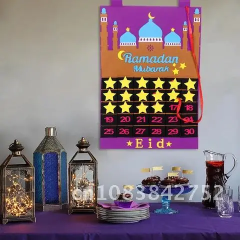 

Countdown Calendar DIY Felt Ramadan Decoration For Home Islamic Muslim Party Supplies Eid Mubarak Eid Al Adha Ramadan Kareem
