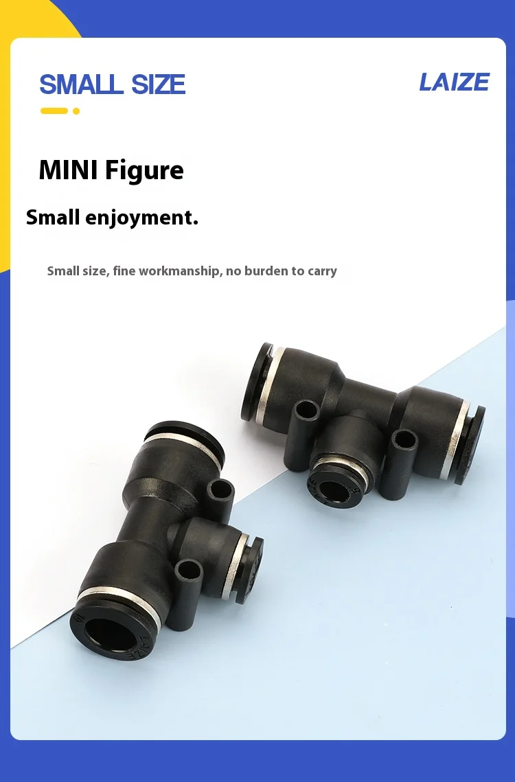 Description Picture 6 of itemAir Pipe Hose Fitting Pneumatic Fitting Black PEG Three-Way Variable Diameter Quick Connector