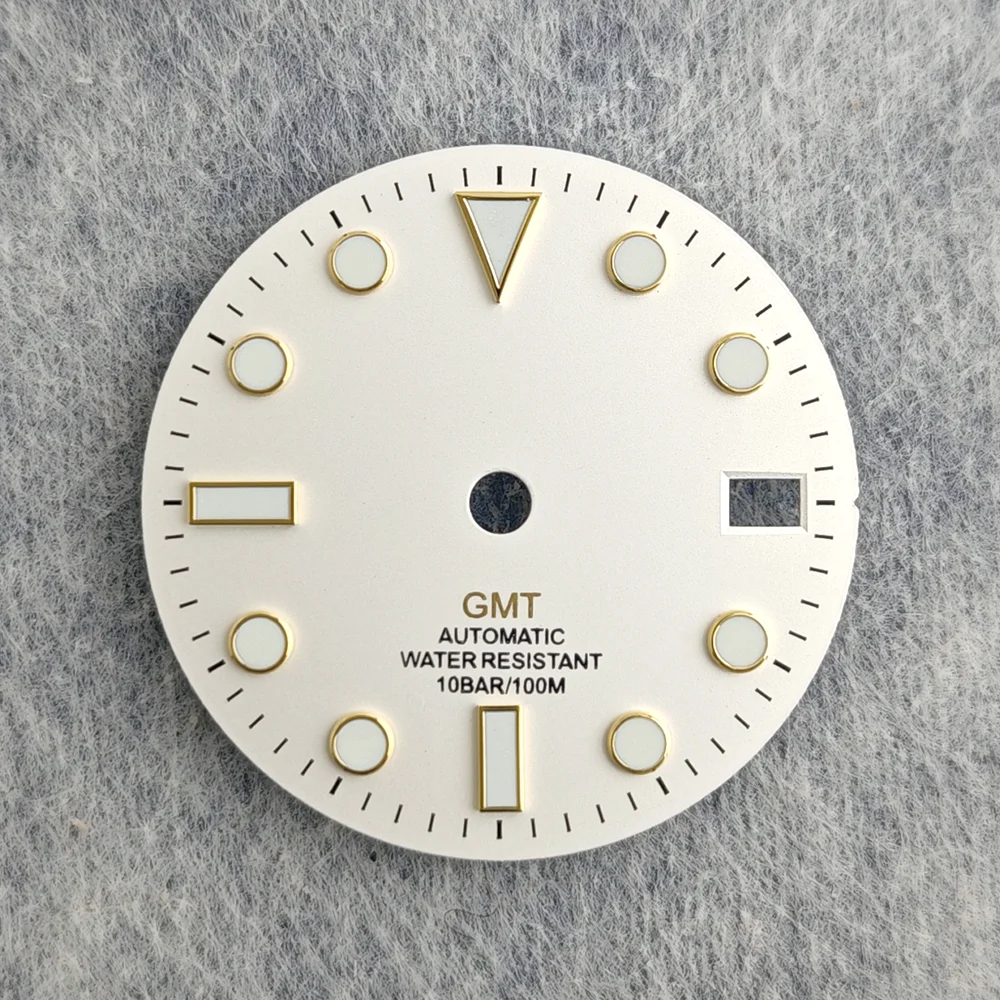 Matte Black Watch Dial with Multicolor GMT Text and Elegant Edge Finish