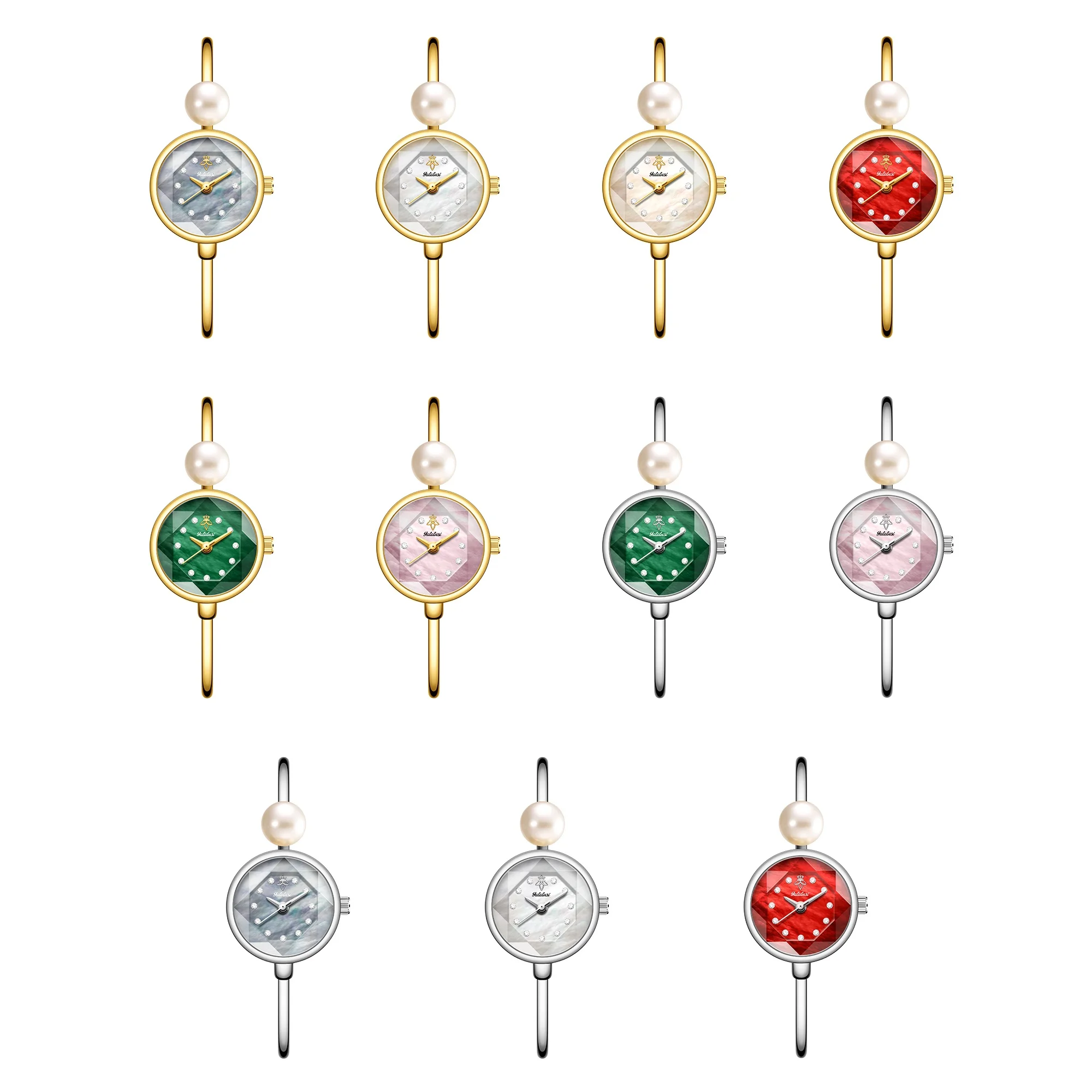 Reloj pulsera mujer oro lujo con perlas y caja de regalo_voghion.com