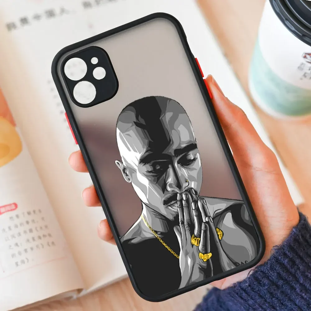 thumbnail image 1 of Rapper 2Pac Tupac Shakur Phone Case for IPhone 15 14 13 12 11 Pro Max Mini X XS Max XR 8 7 Plus SE2 Shockproof Hard Cover Fundas, 1 of 5