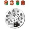 5.6cm Round Christmas Nail Stamping Plates Snowflake/Star/Leaf Stamping For Nail Stencils Printing Template Stamp Nail Art Tools 3