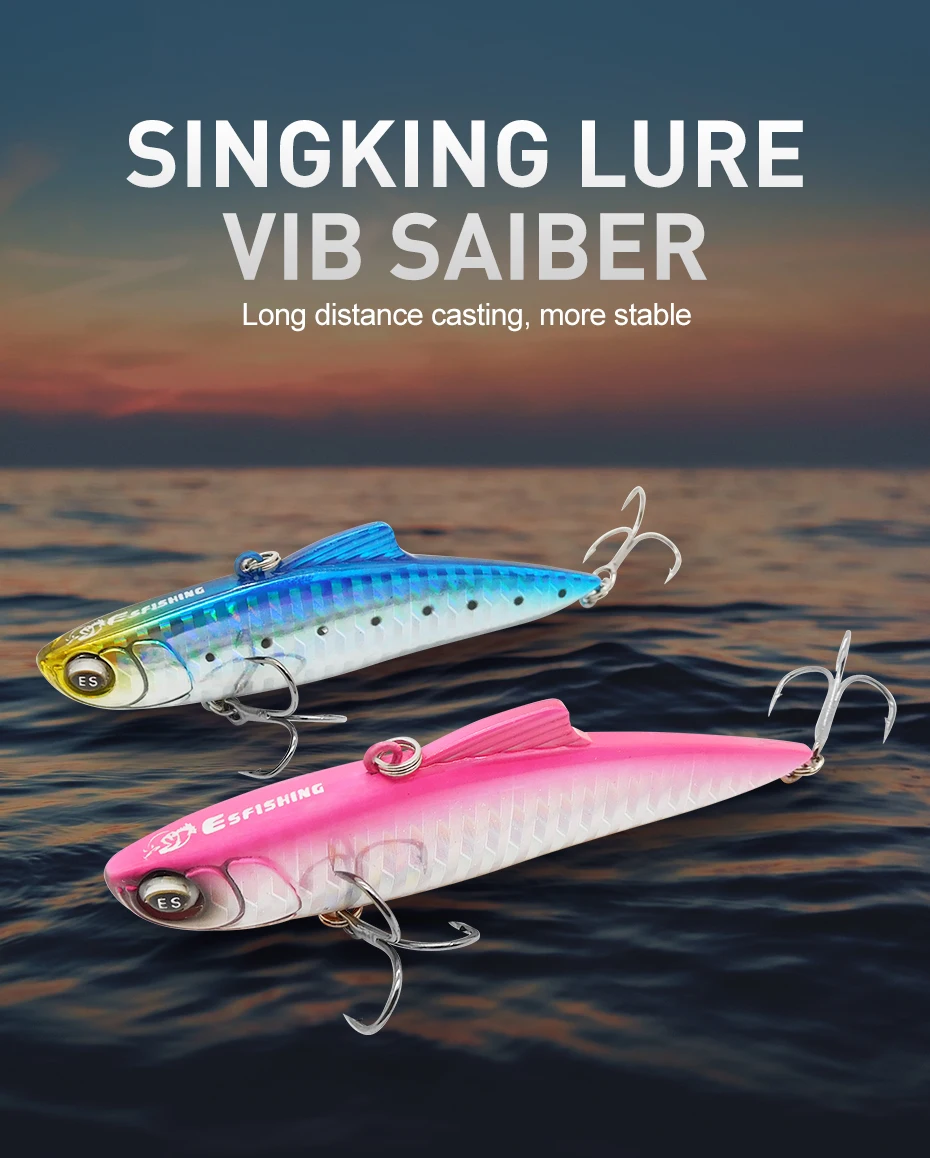 ESFISHING NEUER VIB-Köder 85mm 19g Saiber Sinkender Vibrations-Angelköder aus Hartplastik Künstlicher Rip-Water-Köder für alle Fische – Detail 2