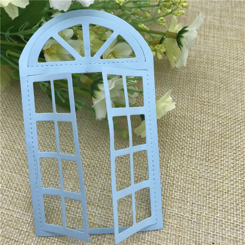 창문 금속 스텐실 금형, 다이 장식, 스크랩북 다이 컷, 앨범 종이 공예, 엠보싱 DIY 카드 공예