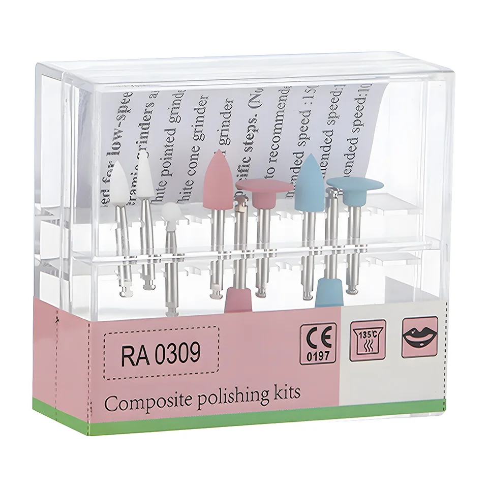 Kit De 9 Pièces De Polissage Composite Dentaire RA 0309 - Pour Pièce à Main Basse Vitesse