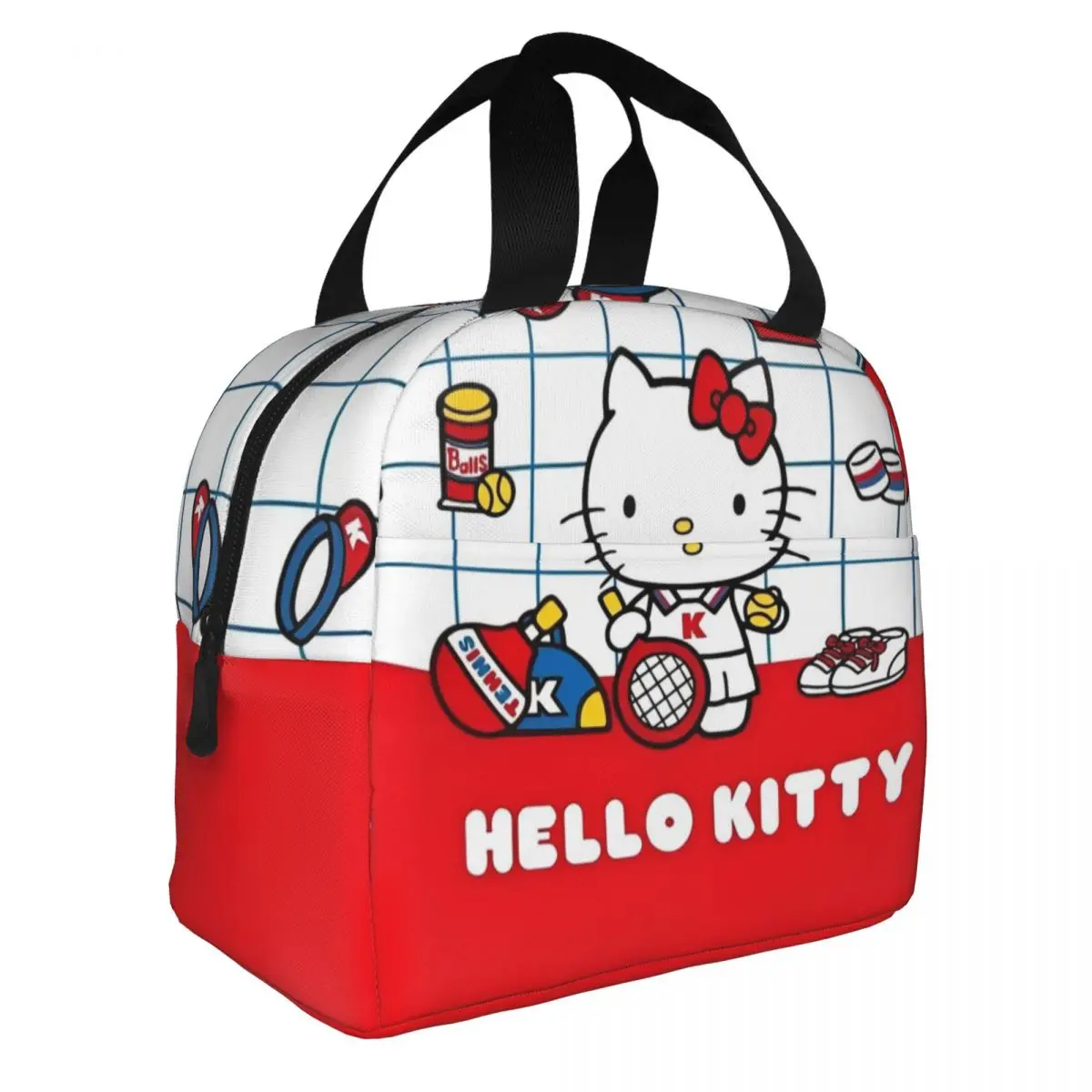 

Термосумка Hello Kitty для мужчин и женщин, Термосумка с изоляцией для теннисного дня, многоразовый портативный тоут, Ланч-бокс для пляжа и путешествий