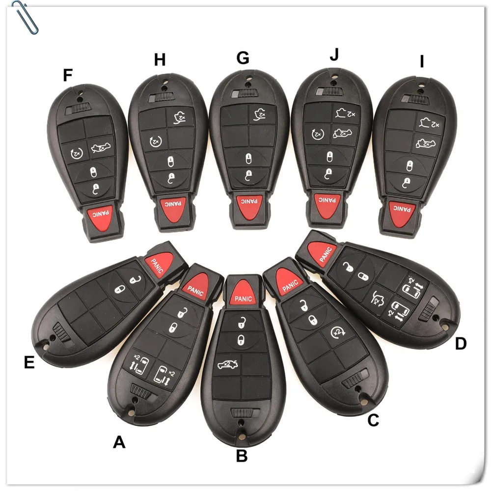 

new 10pcs Car Remote Key Shell for Chrysler Town & Country Fit Jeep Dodge Magnum Durango 2/3/4/5/6/7 Buttons Key Case Fob