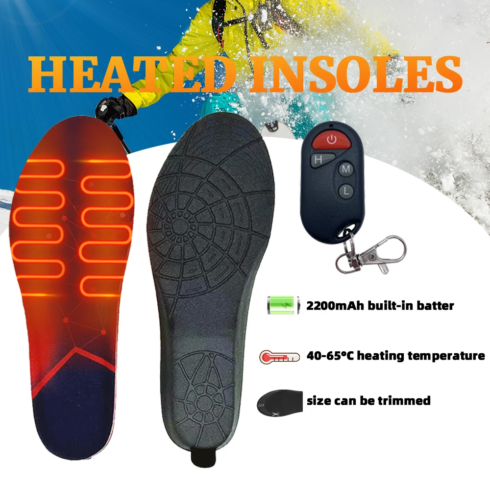 

Heated Insole USB Electric Heating Remote Control 2200mAh Insole Winter Foot Outdoor Sports Ski Fishing Motorcycle Men and Women