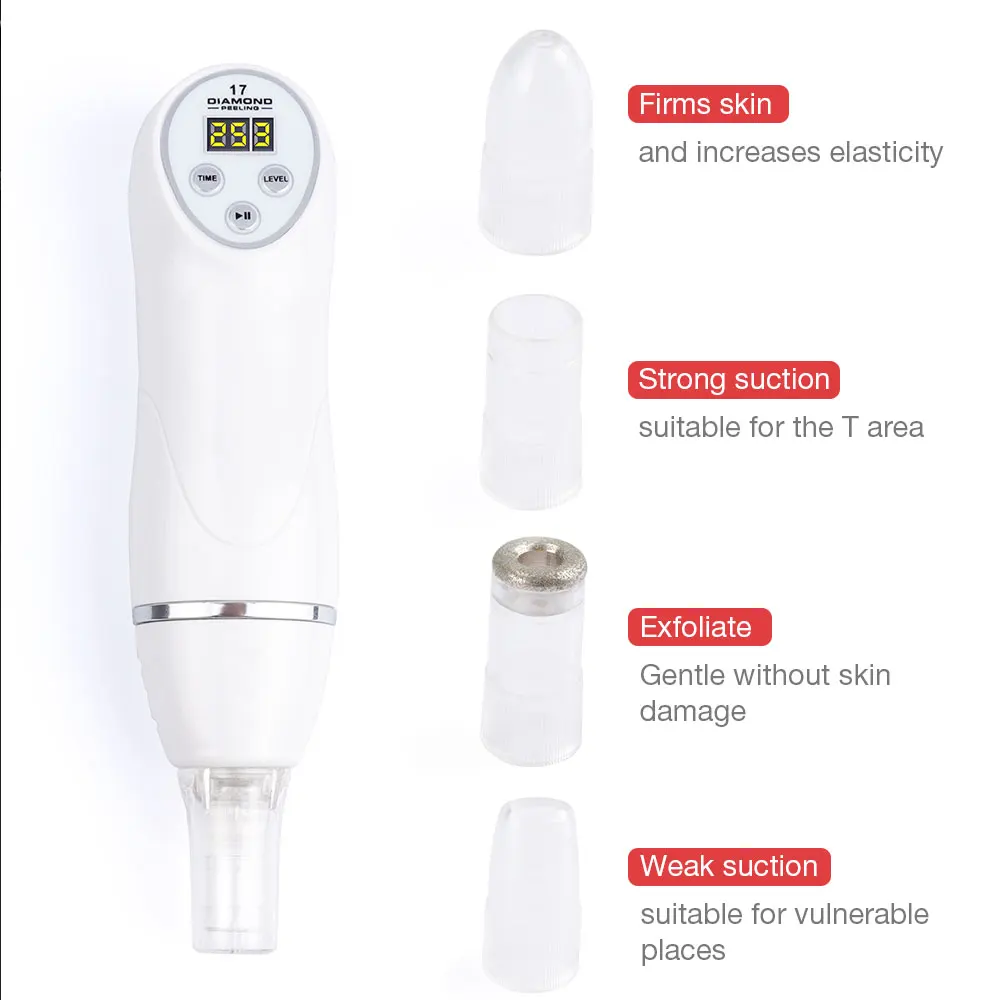 Digital Diamond Microdermabrasion Vacuum Meeter Cleaner Facial Acne Marks Removal hine Deep Cleansing Pores Skin Care_voghion.com
