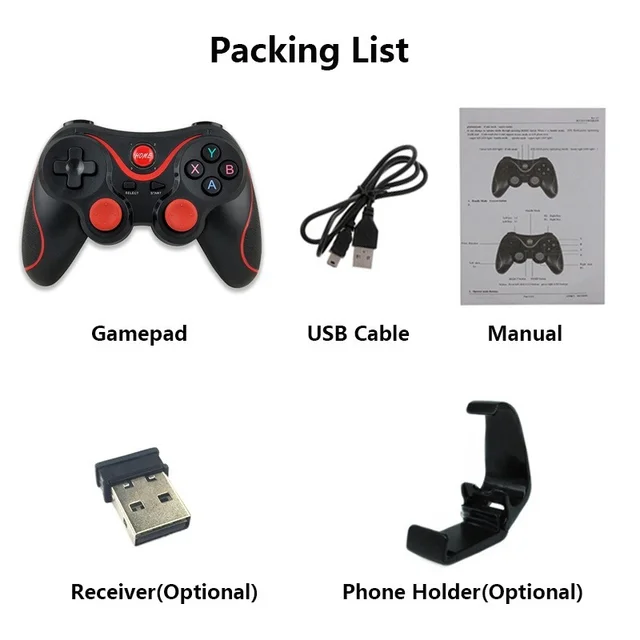 T3 USB 2.4G Wireless BT Joystick Game Controller For Mobile Phone Android/ IOS/ PS3/ PC/Switch Gamepad Controllers Plug and Play - Image 5