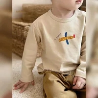 Ins Autumn Toddler Baby Boys Tees Cotton Retro Printed Casual Infant Boys Long Sleeves Loose Boutique Children Boys Pullover Top 3