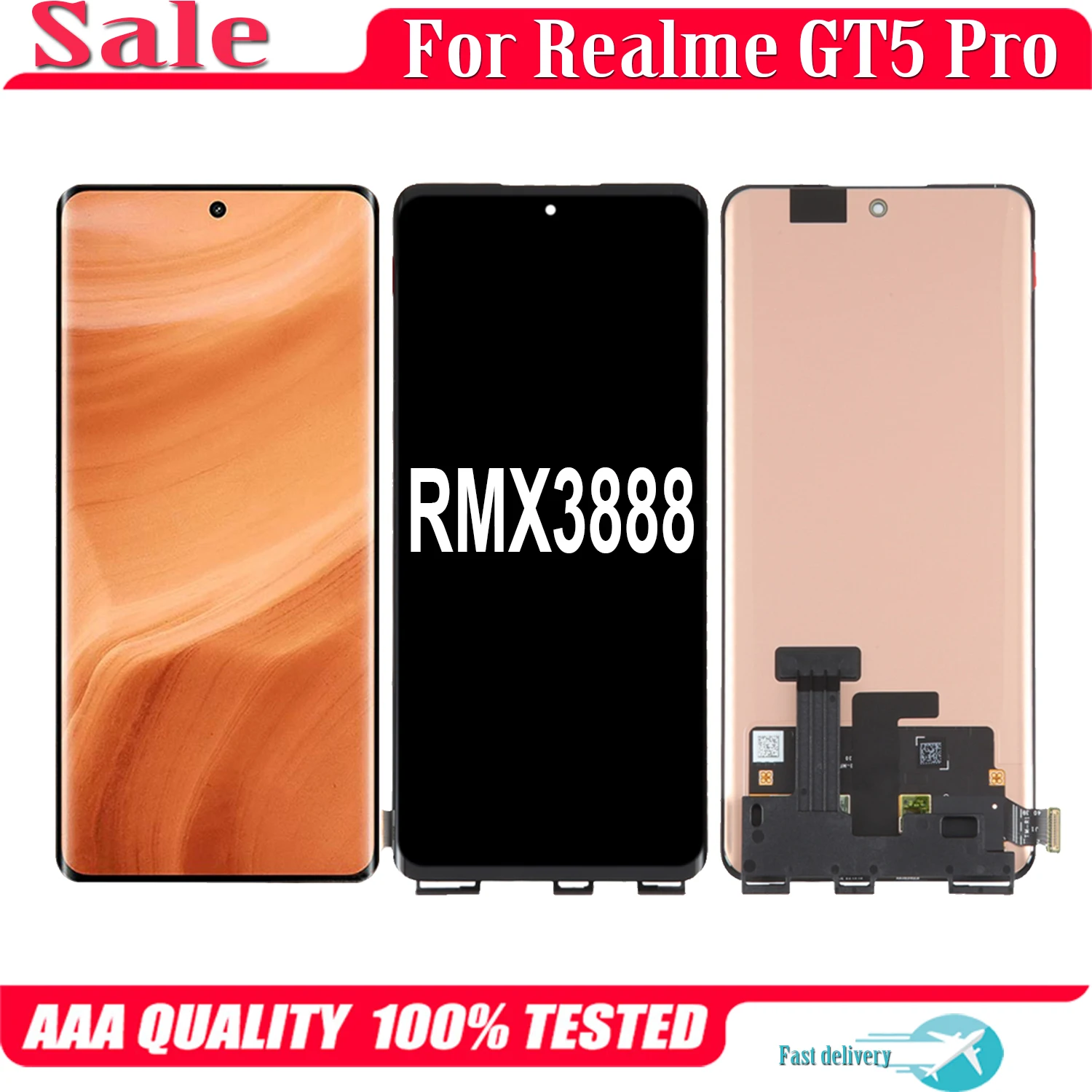 

6.78'' AMOLED For Oppo Realme GT5 Pro RMX3888 LCD Display Touch Screen Digitizer Assembly For Realme GT 5 Pro LCD Replacement