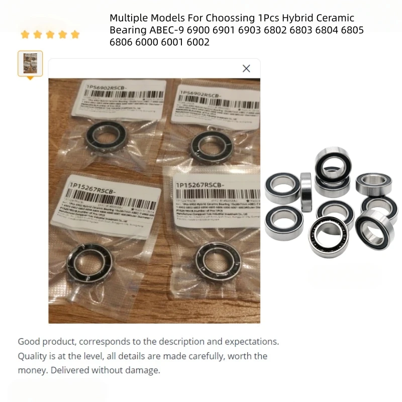 2 Stück 6000RS 2RS Fahrrad-Hybrid-Keramiklager 10x26x8mm Chromstahl Si3N4 Kugeln ABEC-9 Doppelt Gummigedichtet für MTB Rennrad – Detail 11