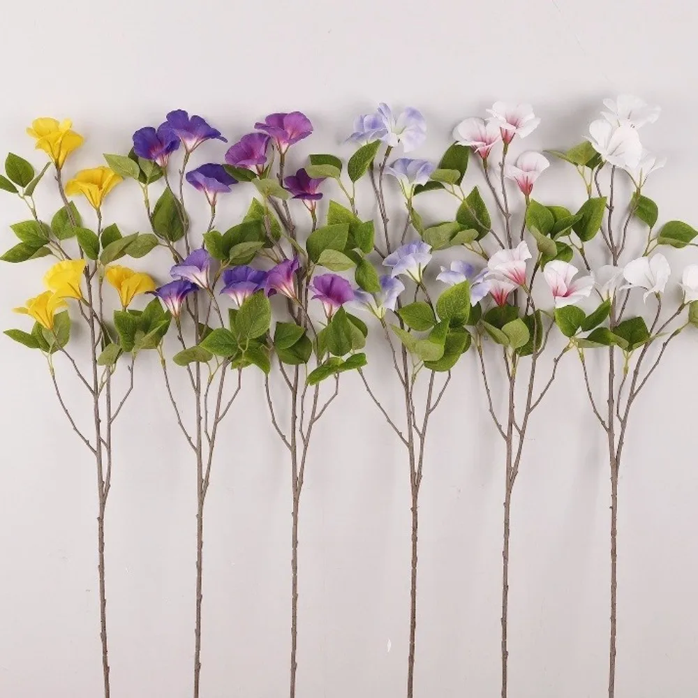 Long Branch Artificial Viola Tricolor Flower Simulation Plastic Silk Heartsease Flowers Real Touch Handmade Fake Plants