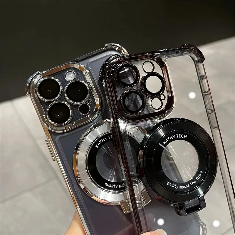 Luxury Shockproof Phone Case with Magnetic Bracket Holder