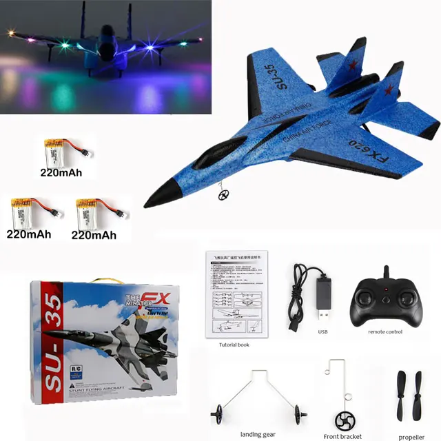 800mAh SU-35 Enhanced Edition Large Battery RC Plane Avion RC Flying Model Gliders Kids Remote Control Airplane Child Toys GiftsBurgundy