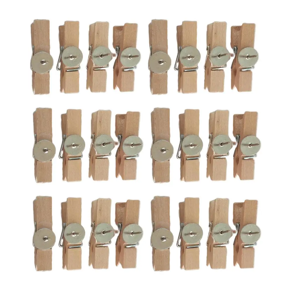 50Pcs 홈 오피스 학교 장식을위한 나무 금속 사진 클립 고정 노트 그림 사진 배경 디스플레이 간단한 미니