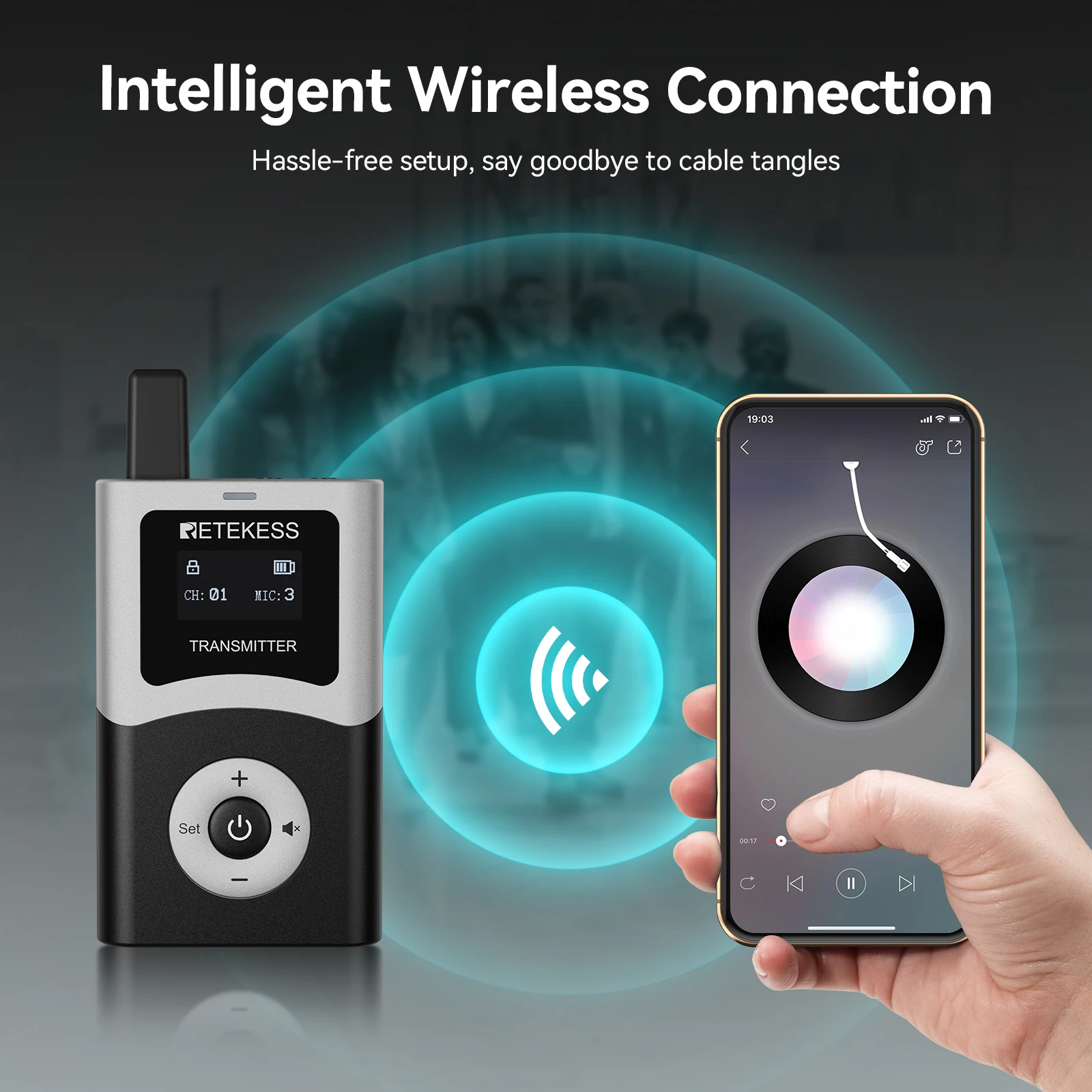 Retekess 무선 투어 가이드 시스템 UHF T130U 오디오 가이드 휴대용 마이크 소음 제거?관광 회의용 긴 배터리 수명