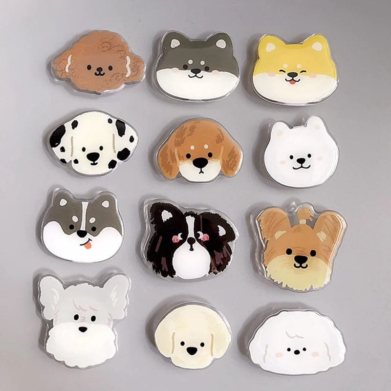 Korean Style Creative Cartoon Husky Dog Folding Finger Grip Phone Holder
