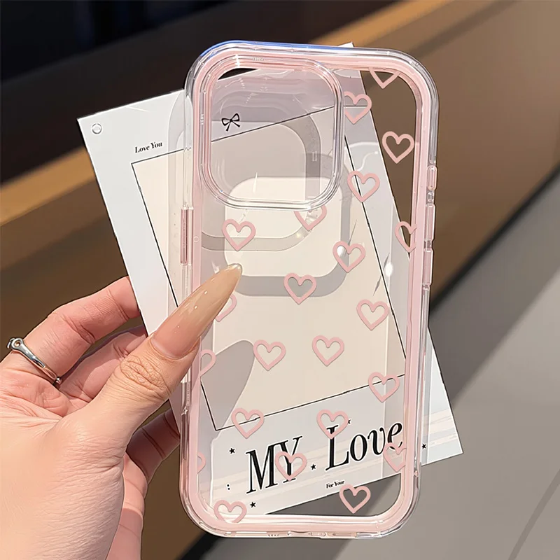 Chic Pink Bow Transparent Shockproof Phone Case