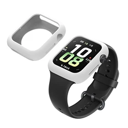 Silicone Shockproof Protective Case for Smart Watches - Soft Bumper Shell Frame (White)