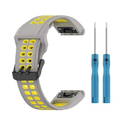 Premium QuickFit Silicone Watch Strap - Customizable Fit - Garmin Fenix 8 51mm (Gray yellow)