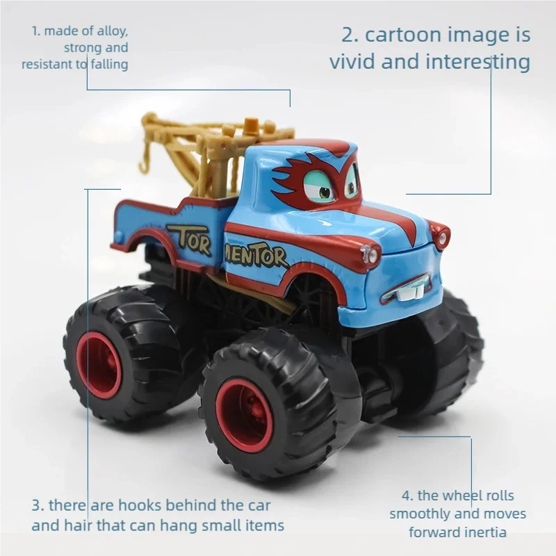 Disney Pixar Cars Lightning Mcqueen Tow Mater Mini Vehicles Alloy Diecast Car Model High Bicycle Kids Toys For Boys Christmas Gi - Bilde 2